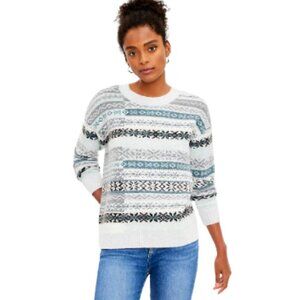 Loft Patchwork Fair Isle Sweater Sz L